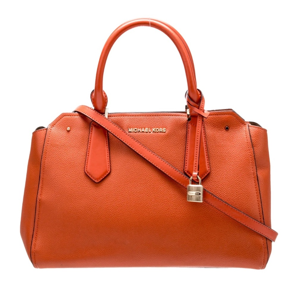 Michael Kors Orange Leather Satchel Bag – Perfect Condition